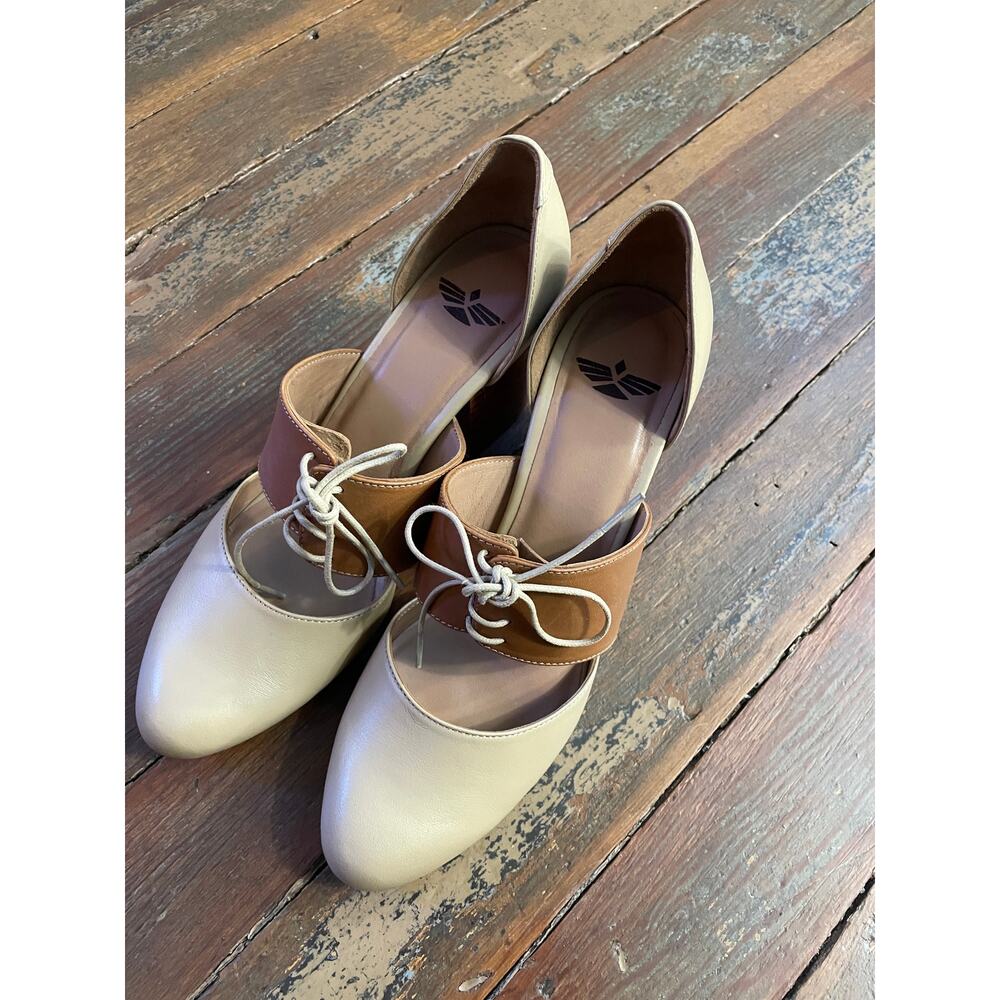 Fortress of Inca Ellie Leather Block Heel Lace Up Shoes Women 39 US 8.5 9 - Picture 5 of 13